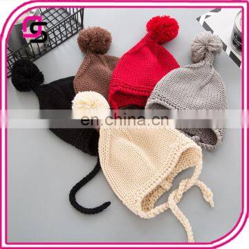 Pure color cute knitting baby caps good quality latest product kids unisex baby hats