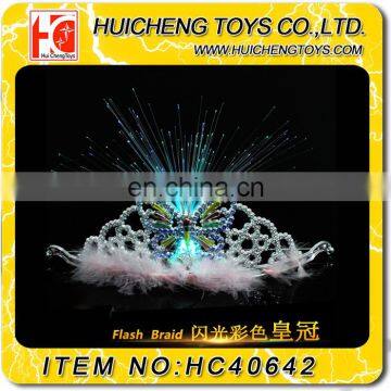 Flash color feather headdress Crown novel luminescent festival show props light-emitting toys EN71