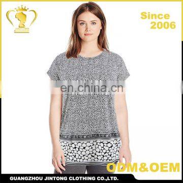 Top fashion blouse design tee,clothes women ladies top for middle age women