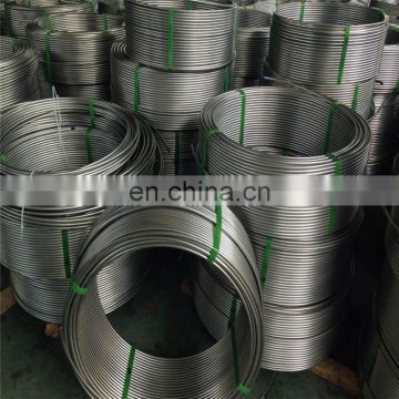 High quality bright anneal EN 1.4301/1.4307 stainless steel seamless coiled tubing