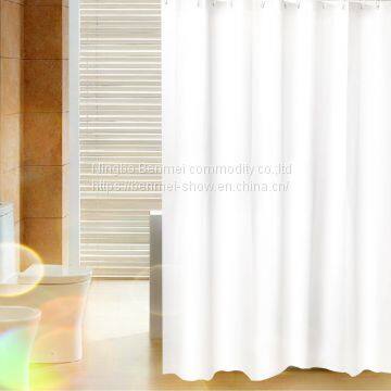 Microfiber Satin Stripe Fabric Shower Curtain Liner Water Proof Hotel Bathroom Curtain 72x72inch-White photo-3