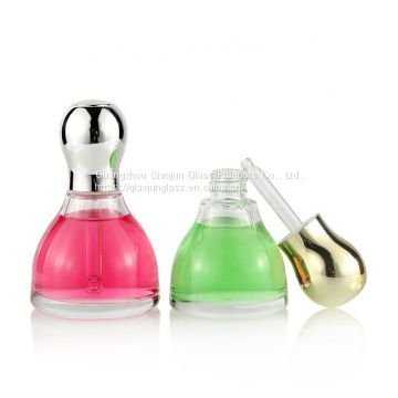 Luxury New Pagoda-shaped 30Ml 40ml Transparent Serum Glass Dropper Bottle