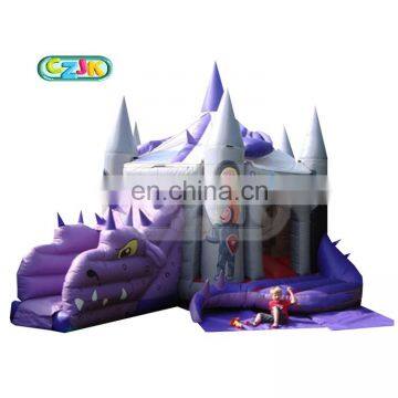 cheap inflatable purple dragon jumping bouncing castle bouncer slide for sale commercial in china