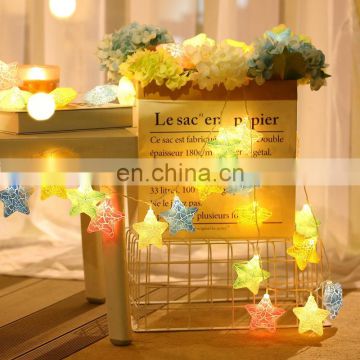 Battery Operated Crack Star Shaped String Light For Christmas Party Home Decoration