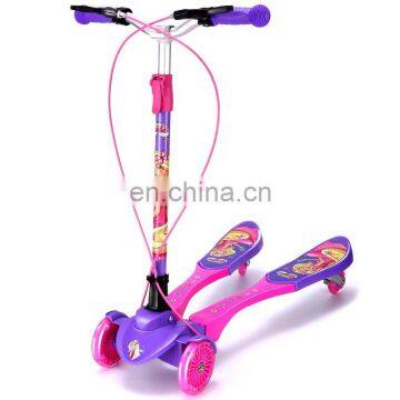 Cheap price hot sale 4 PU flashing wheel baby scooter outdoor kids kick foot scooter