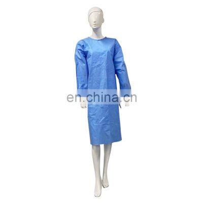 Aami Surgical Antistatic Level 2 Sms Non Woven Disposable Blue Dustproof Full Body Isolation Gown With Elastic Cuff photo-2