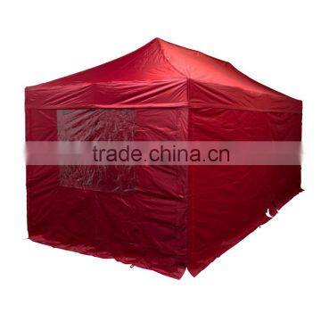 steel metal frame red folding tent with four side walls quick set up folding tent for sale