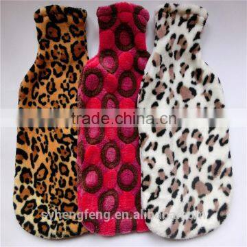 Winter new printing hot water bag with Coral fleece cover