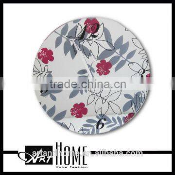 Round Printing Glass Wall Clock