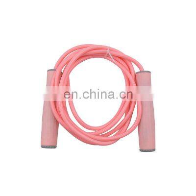 electronic pink skipping rope with counter smart wireless  smart rope skipping vinyl  gritin  wooden handles leather long handle