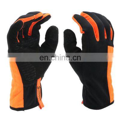 Fluorescent color oil field mining wearable mechanical work gloves