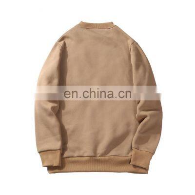 Wholesale men 100% cotton oversized crewneck pullover sweatshirts hoodies