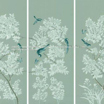 Chinoiserie silk wallpaper