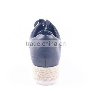 Bottom Jagged Female Breathable Straw Interlay Outsole Lace up Ladies Sneakers photo-5