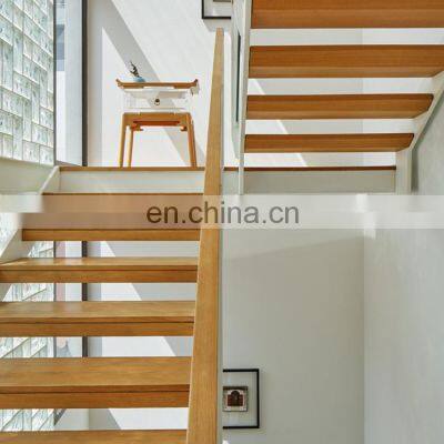 USA Modern Staircase Interiors Double/Single Keel Stairs With Wood Step