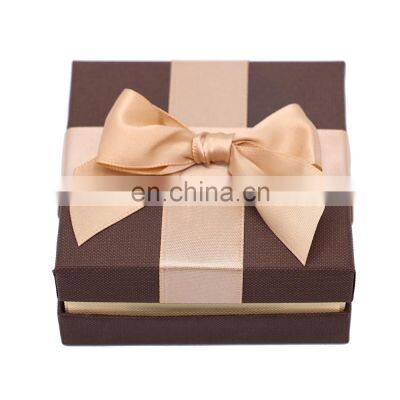 Luxury Hot Style  Factory Wholesale Custom Jewelry Box Paper  Brown  bowknot Jewelry Box