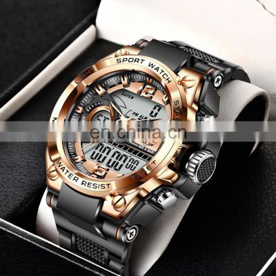 LIGE 8922 Men Digital Watch Top Brand 50m Waterproof Wristwatch LED Alarm Clock Sport Watch for Men