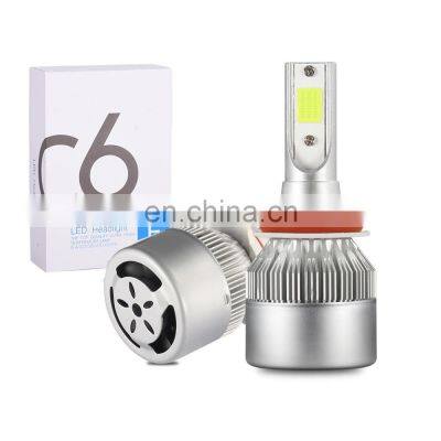 Factory Direct C6 Led Headlights H1 H3 H4 H7 880 9004 36W Cob Chip Led Car Headlights Waterproof