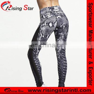 Custom Design Sublimation Printing Gym Fitness Ladies Legging Girls Black Python Print Leggings for Women photo-5