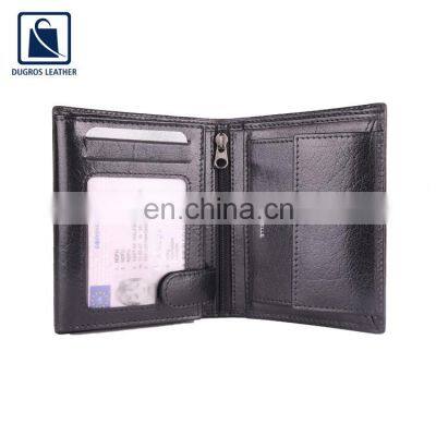 Loop and Button Closure Type RFID Feature Short Length Men Genuine Leather Wallet photo-3