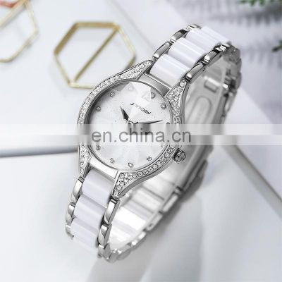 SINOBI Hot Sale Bracelet Watch Lady Diamond Watch S9816L Batch Flower Glass Ice Flower Watches For Girlfriend