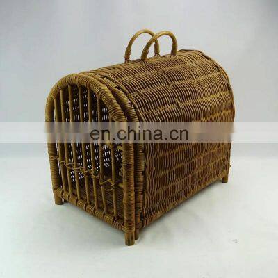 Hot Sale Handcrafted natural rattan Wicker transport cage for cats and animals house Wholesale made in Vietnam