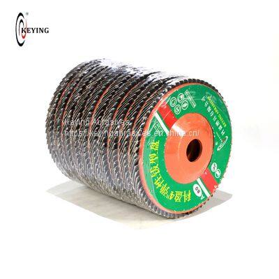 Stock Lots 4'' Emery Cloth Flap Disc Durable Calcine Aluminum Abrasive Flexible Flap Disc Grinding Sanding Disc 100mm photo-5