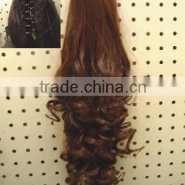 ponytail hair extension with clip heat resistant fiber 24inch 170gram color 33#