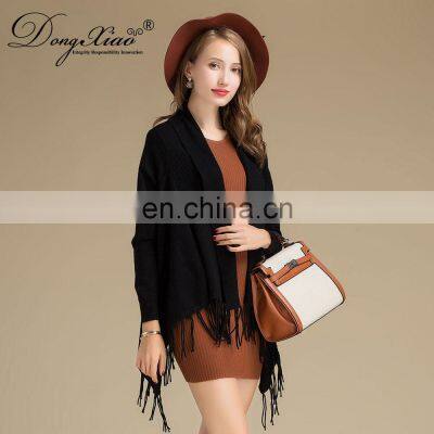 Ladies Poncho Shawl Wool Cashmere Blend Nepal Poncho Sweater With Tassel