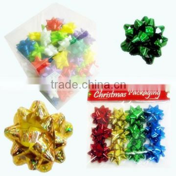 Newest Style Packing COLORFUL Per-make Plastic Ribbon Star Bow for gift packing festival decorative