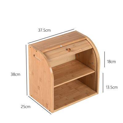 Bamboo Made Bread Box Food Home/Store Storage Box photo-3