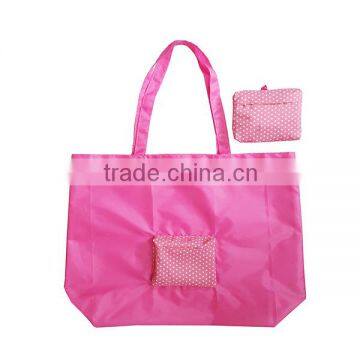 Pink Foldable / Folding Shopping Bag With Dot Printing photo-2