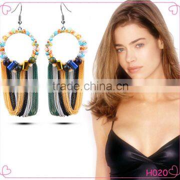 Wholesale Women Luxury Bead Tassel Earring Multicolor Beads Earring