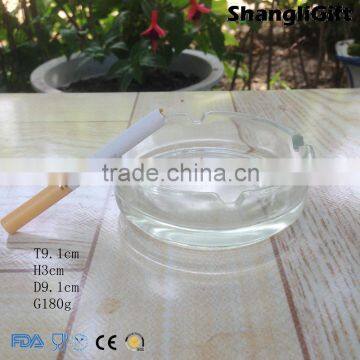 Round Glass Ashtray 180g Transparent wholesale 91*30mm