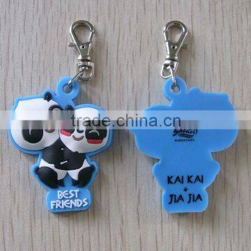 silicone customize panda designs zipper head & puller