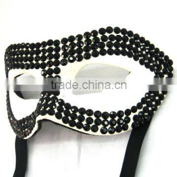 Hand-painted Green Leaf Pulp Half Face Halloween Costume Carnival Party Mask photo-3