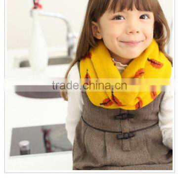 Newest Small Leaf Spreaded Fashion Cute Kids Knitted Winter Circle Loop Scarf photo-3
