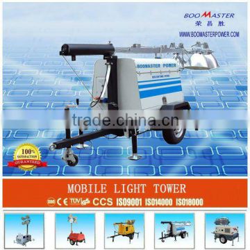 Chinese engine Light Tower move by Trailer