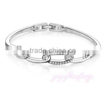 Elengant white gold plated crystal latest design daily wear bangle