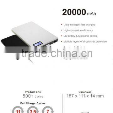 High quality 20000mah portable smart mobile power bank for smartphone