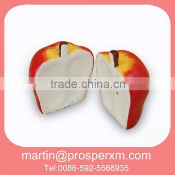 Apple shape ceramic salt and pepper shaker set