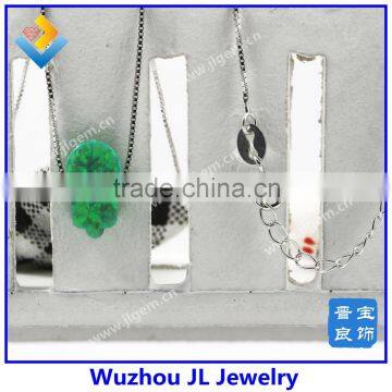 OP11 Green Synthetic Opal Hand Shape Pendant With 925 Sterling Silver Necklace Jewelry with Factory Price