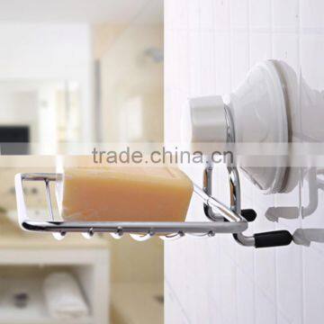 Bathroom sets Chrome finished soap dish holder with suction cup