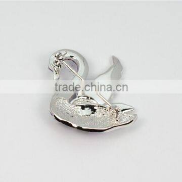 Latest Fashion Women Swan Shape Crystal Rhinestone Brooch photo-4