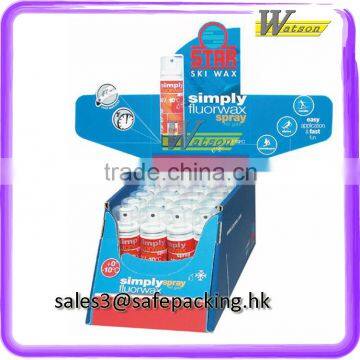 Simply spray fluor wax cardboard counter top display box