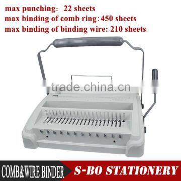 Comb and wire binding machine