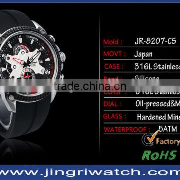 Hot colorful new design luminous watch japan movt hardened mineral crystal watch