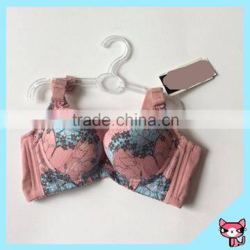 Factory Provide Pink and Blue Flower Adult Bra