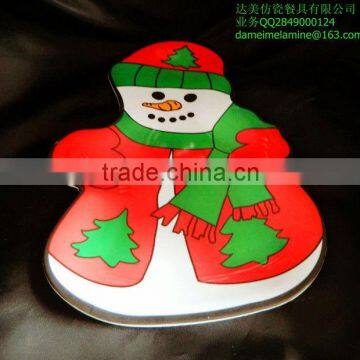 Snowman shape melamine dessert trays