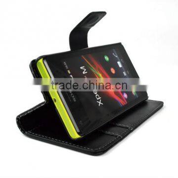 Perfect Fit Wallet card slot Leather Case for Sony Xperia M